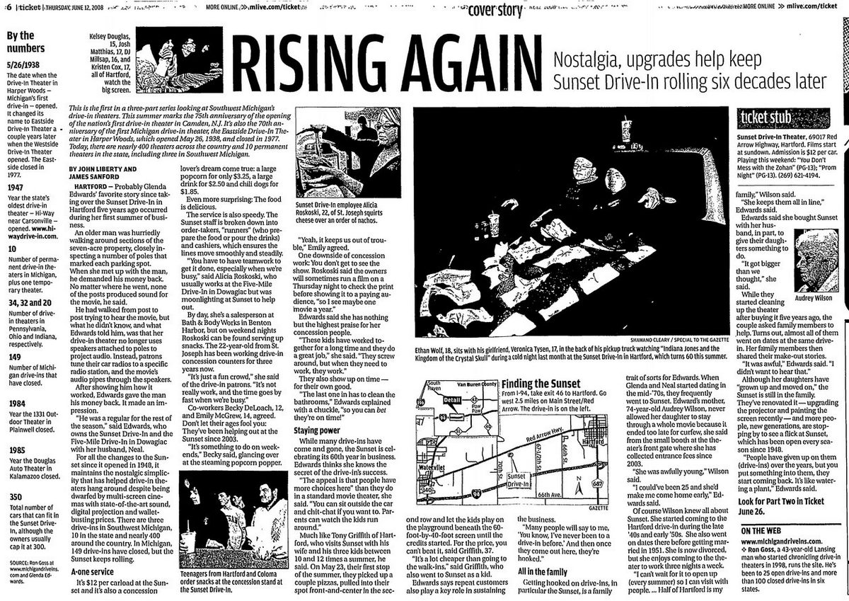 Sunset Auto Theatre - Kalamazoo Gazette 2008-06-12 (newer photo)